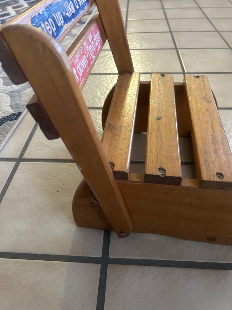 Vintage Childerns Folding Bathroom Step Stool, Seat