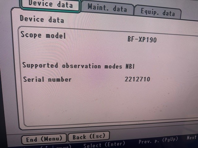 BF-XP190 Bronchoscope Overhauled