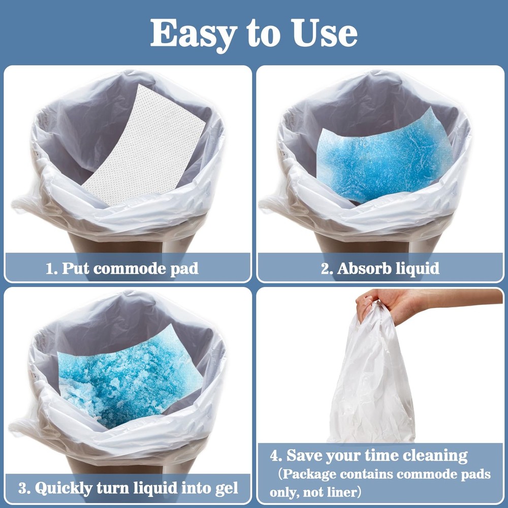 80 Commode Pads for Bedside Commode Disposable Absorbent Pad for Bedside Com...
