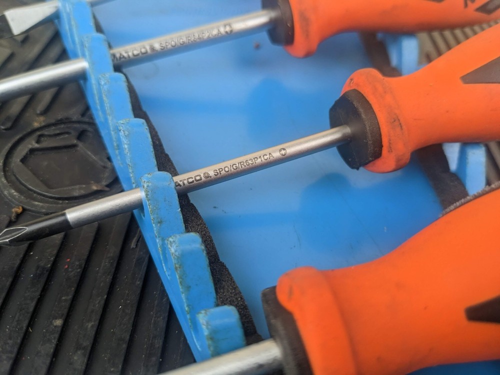 #ay954 Matco Tools 5 Pc Premium Orange Screwdriver Set