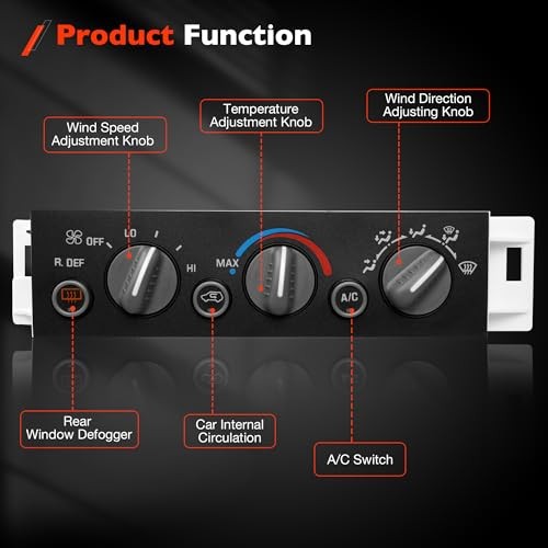 599-006 Front Climate Control Module A/C With Rear Window Defogger Switch