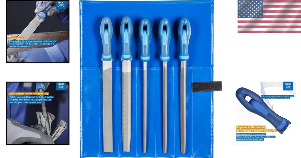 Professional 5pc File Set - Second Cut Machinists Files
