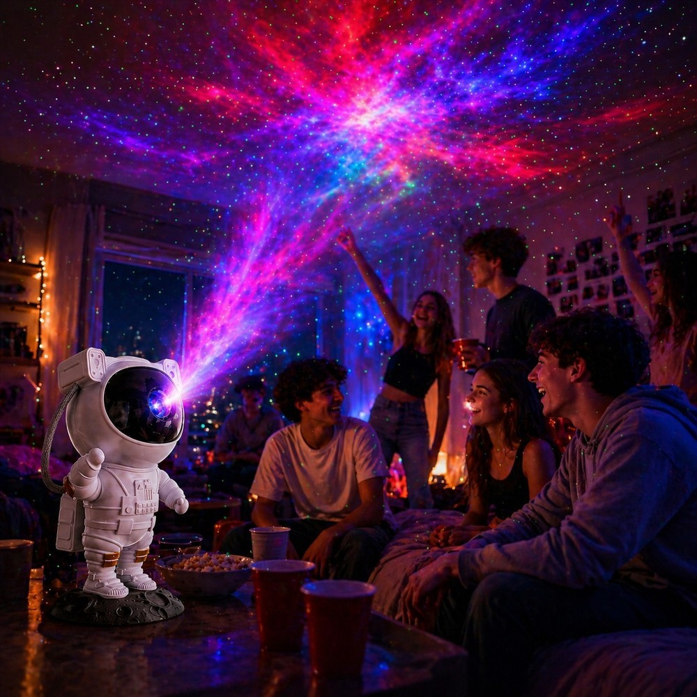 Astronaut Galaxy Projector Night Light, Remote Control, USB, Adjustable