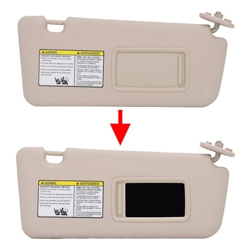 Front Right Passenger Side Sun Visor, Sun Visor Replacement with Makeup Beige