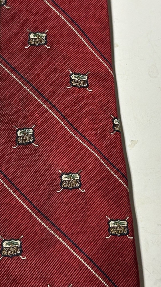 Vintage Robert Talbott Tie Designed Exclusively For Pebble Beach Maroon W Logo