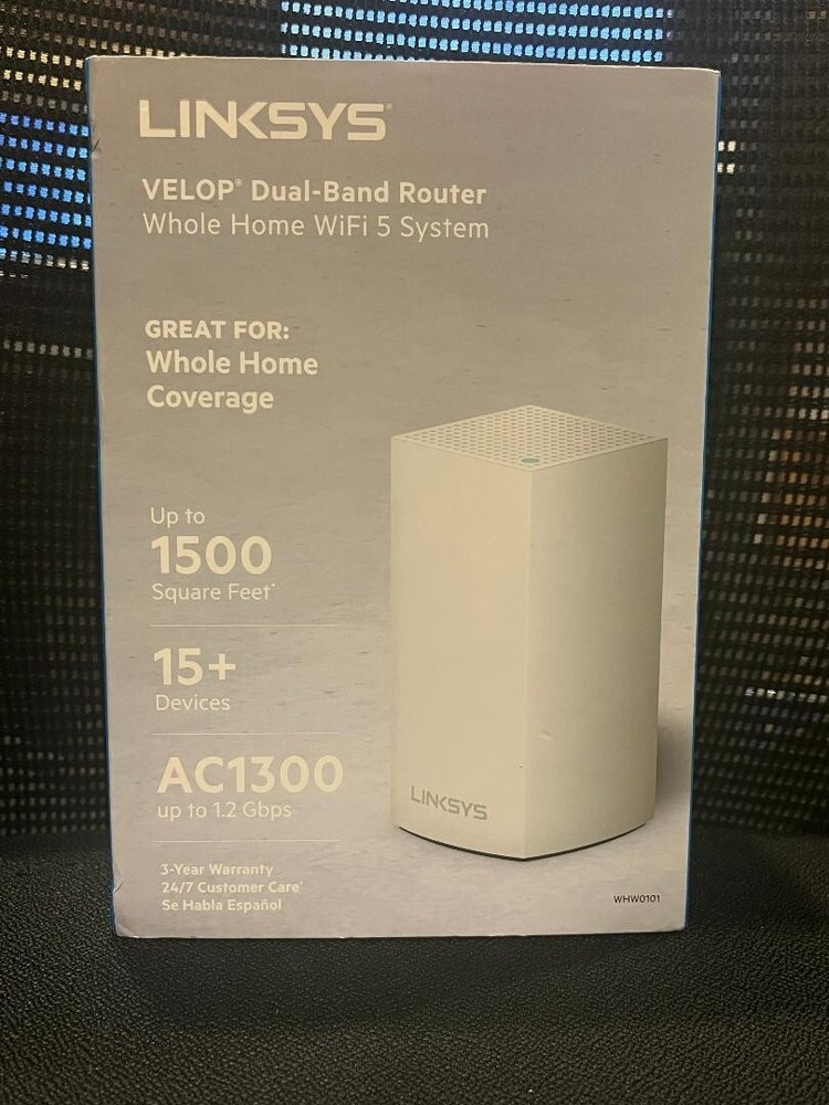 Linksys Velop Mesh Home WiFi System, 1,500 Sq. ft Coverage, 10+ Devices, Speeds