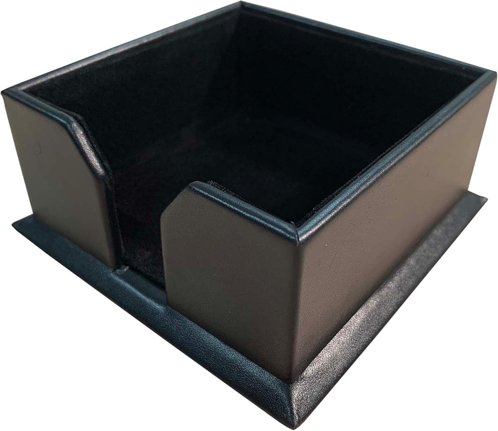 A1075 Black 3" X 3" Leather Note Holder