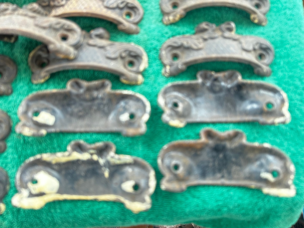 30 Cast Iron 1900's Era Bin / Drawer Pulls, Aged Original Finish, Free S/H
