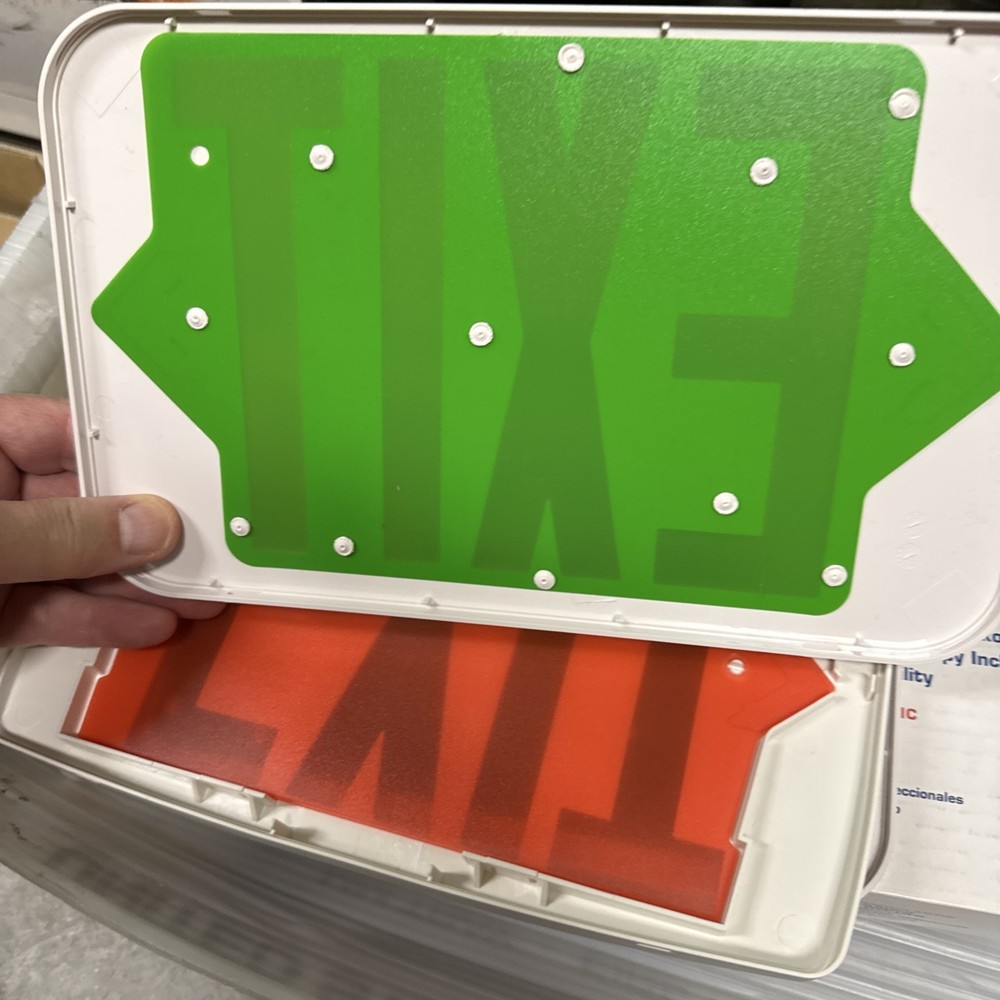 lithonia lighting exit Sign Replacement Covers Only 2 Green 1 Red