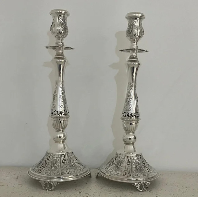 925 Sterling Silver Candlestick Pair