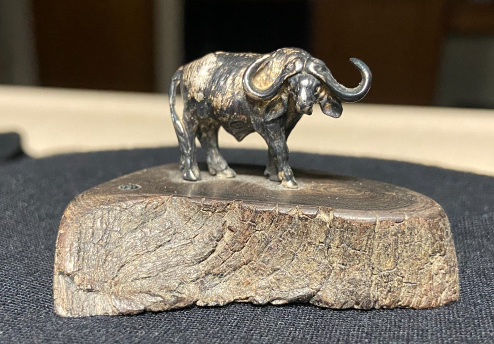 Patrick Mavros Silver Buffalo Miniature Figure