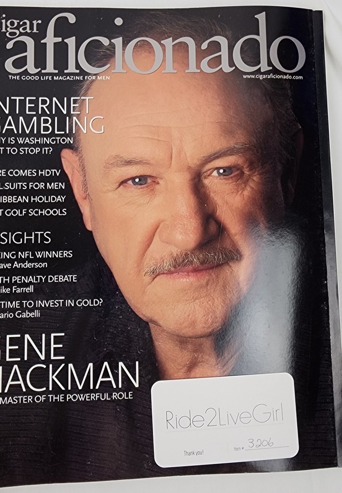 Cigar Aficionado Magazine October 2000 Gene Hackman