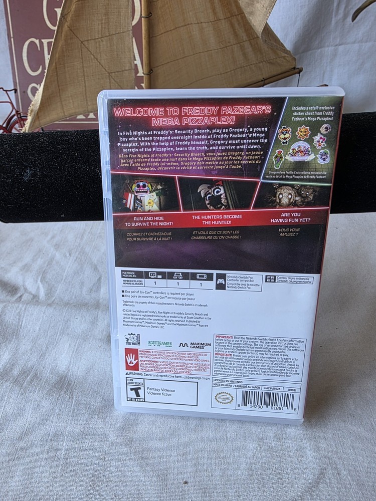 Five Nights at Freddy's Nintendo Switch Replacement Case ONLY NO GAMES