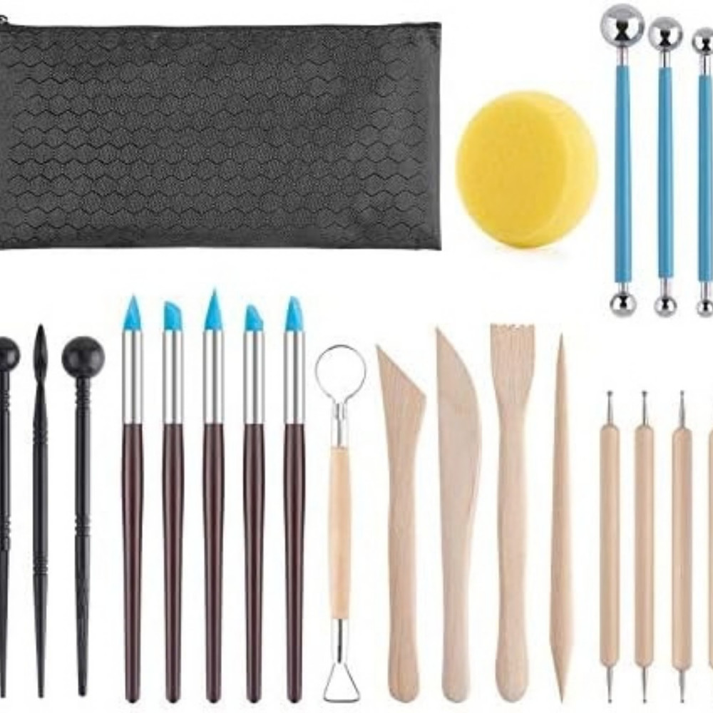 23PCS Clay Sculpting Tools Set Pottery Ceramic Polymer Modeling Kit SuppliesView