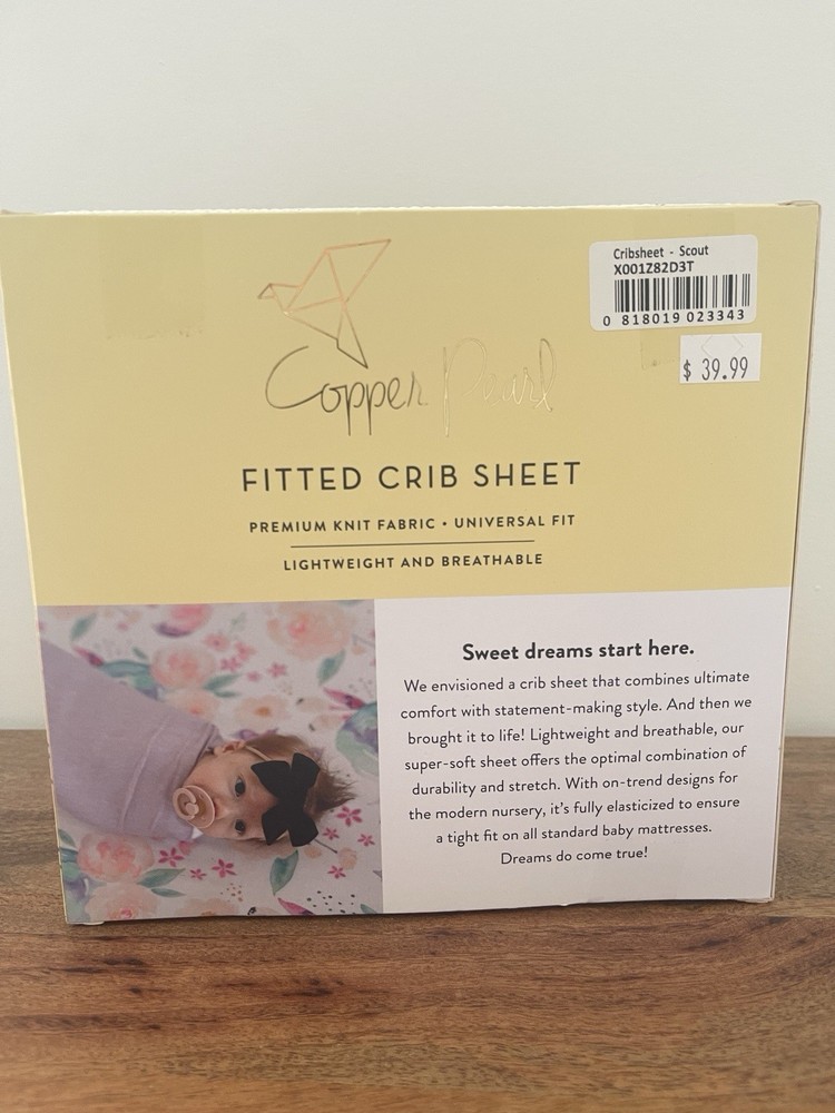 Copper Pearl Baseball Scout Moose Fitted Crib Sheet NIP