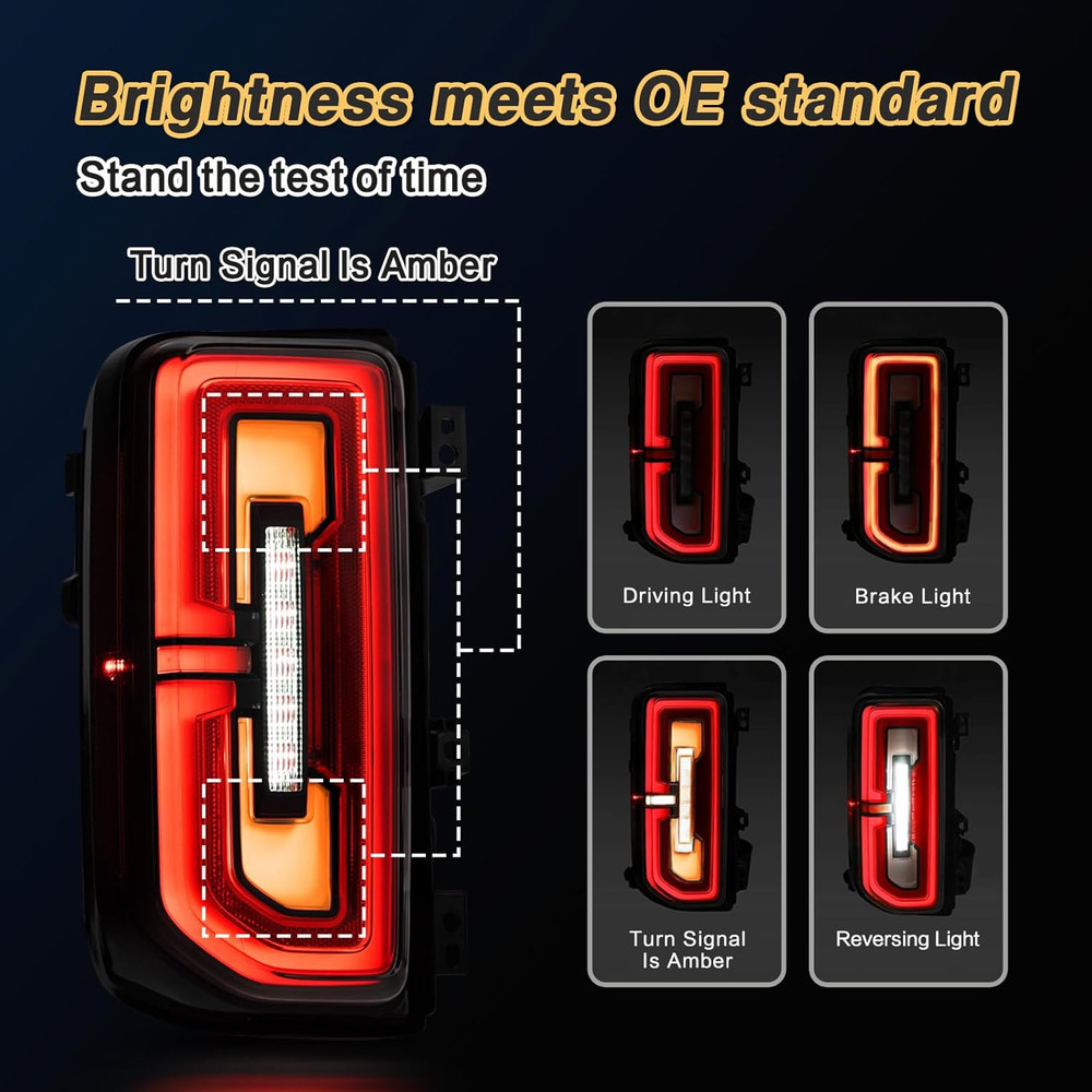 Tail Lights Compatible with 2021-2025 Ford Bronco Rear Lights Assemblies OE Fact
