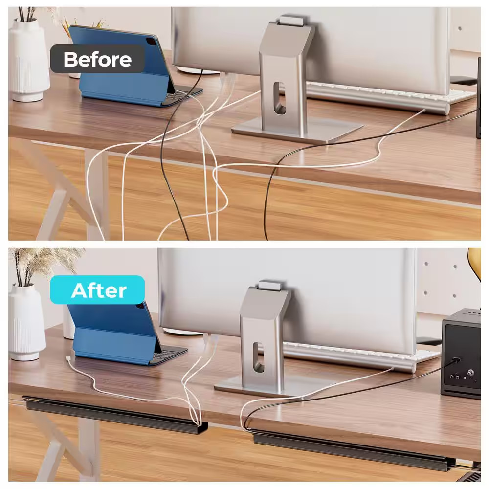 2 Pack Cable Management Solution under Desk Cable Organizer Cord Management Kit