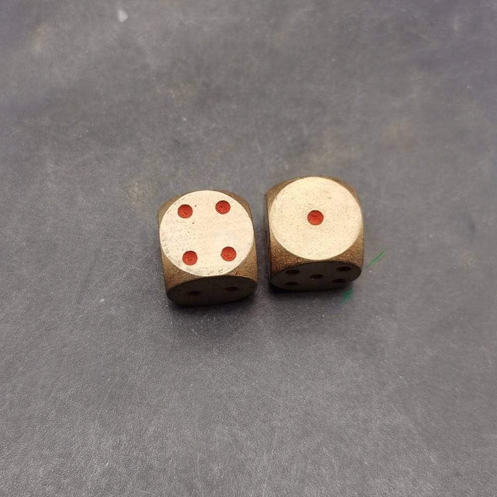 Solid Copper Dice Pair Handcrafted Metal Cubes