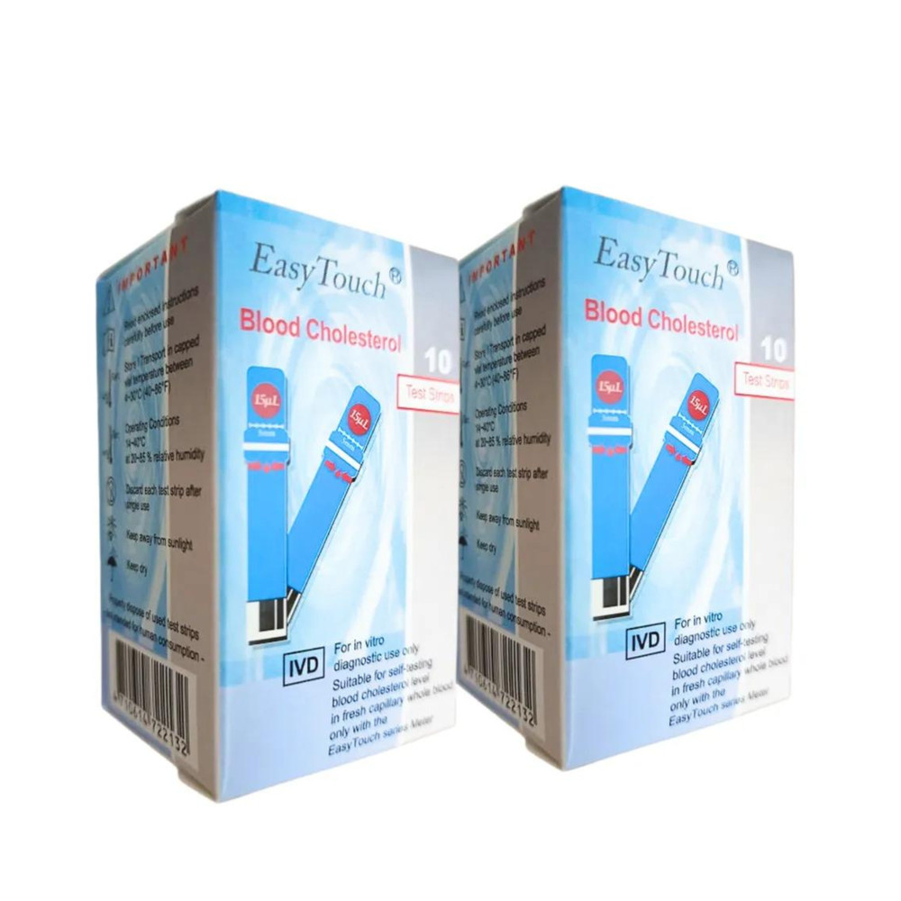 EasyTouch Test Strips For Blood Cholesterol Level Check 1 Box (10 strips)