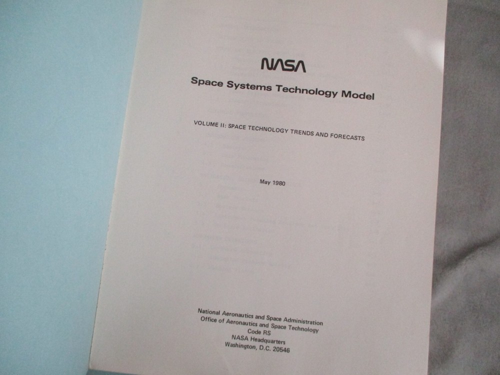 NASA/MSFC PRE-SHUTTLE SPACE SYSTEMS TECHNOLOGY MODEL COMPLETE 3 VOLUME SET -1980