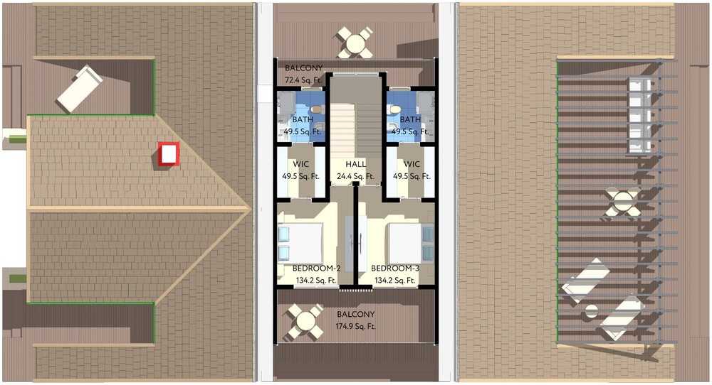 100’x54’ 4-Beds 4-Baths Charming A-Frame Architectural Build Plans PDF Download