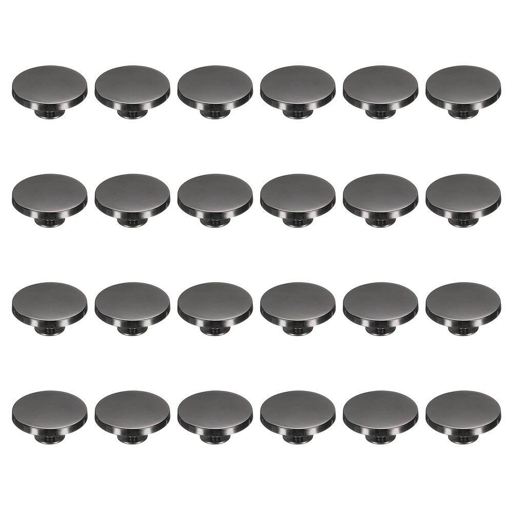 24 Pcs Flat Head Button Stud 20mm Screw Back Rivets Stud Set, Black