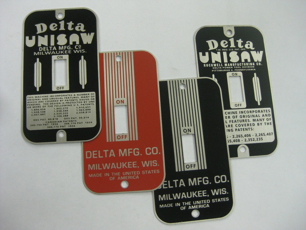 COMPLETE DELTA SWITCH BOX (BILLET ALUMINUM) with NEW SWITCH & PLATE, UNISAW