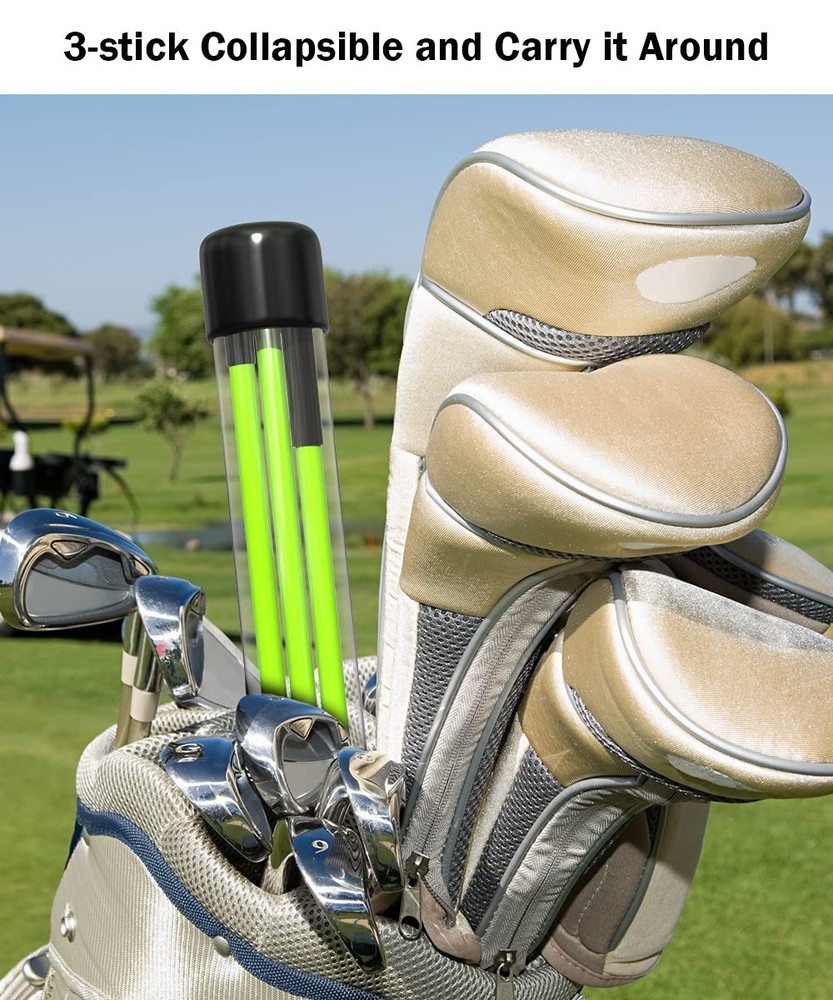 Golf Alignment Sticks - 2 Pack Collapsible Golf Practice Rods for Aiming, Put...