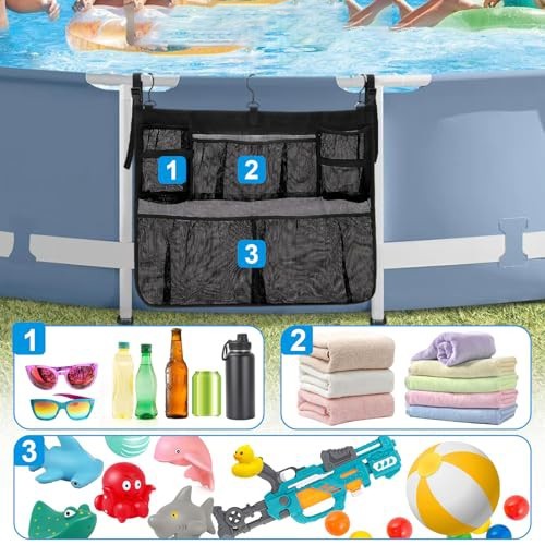 Functional Pool Storage Basket with Five Compartments for Various Items