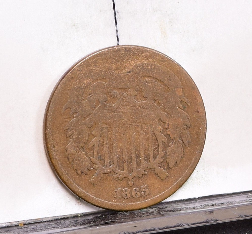 1865 Two Cent Piece - AG Details Old Clnd (#58140-L)