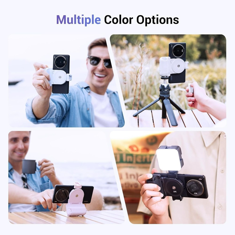 JJC Phone Camera Grip with Wireless Remote, Smartphone Remote Grip Handle with A