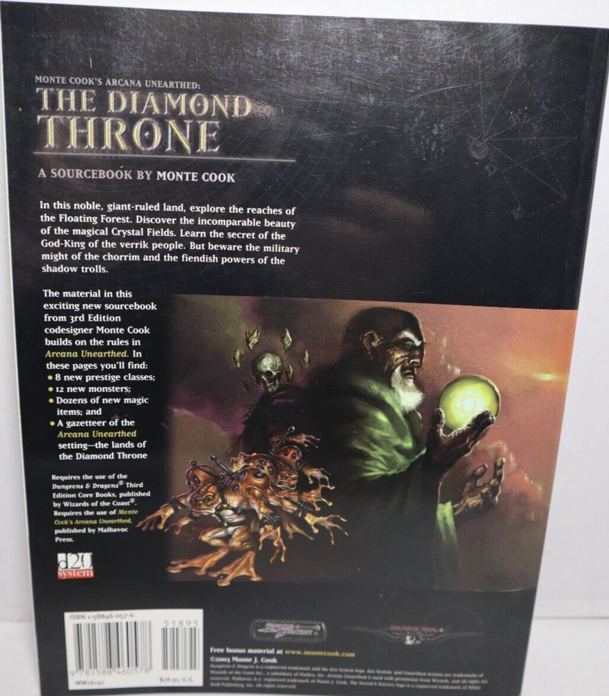 D&D d20 Sword Sorcery The Diamond Throne RPG 3rd 2003 SC NEW