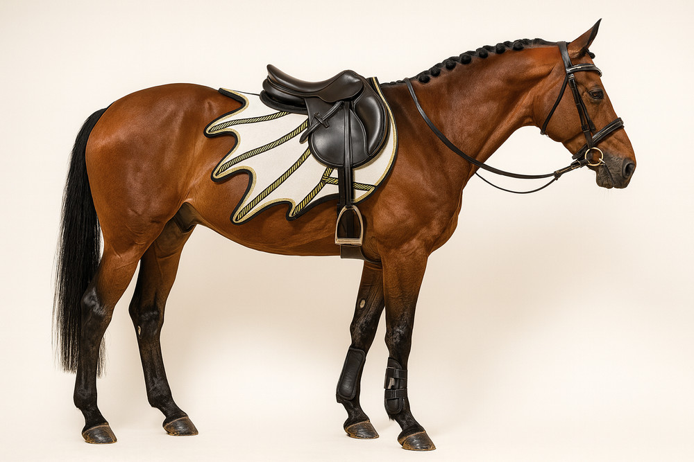 Dragon Saddle Pad Set with Ear Bonnet and Blushing Boots