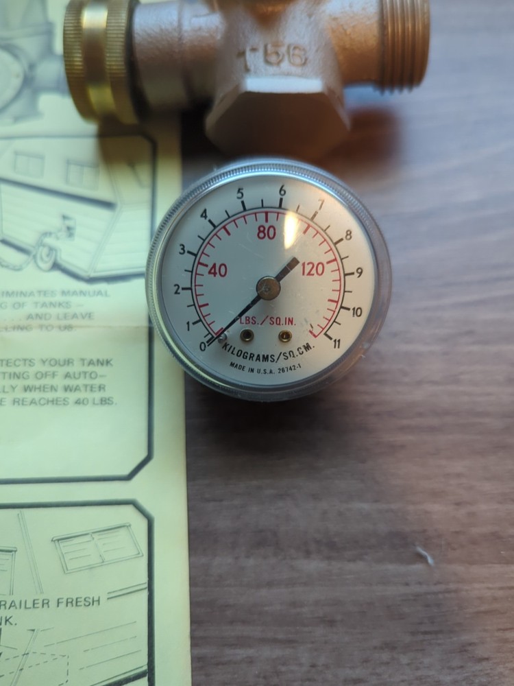 Watts No. T56, T56G Water Pressure Fill Valve Regulator For Recreational Vehicle