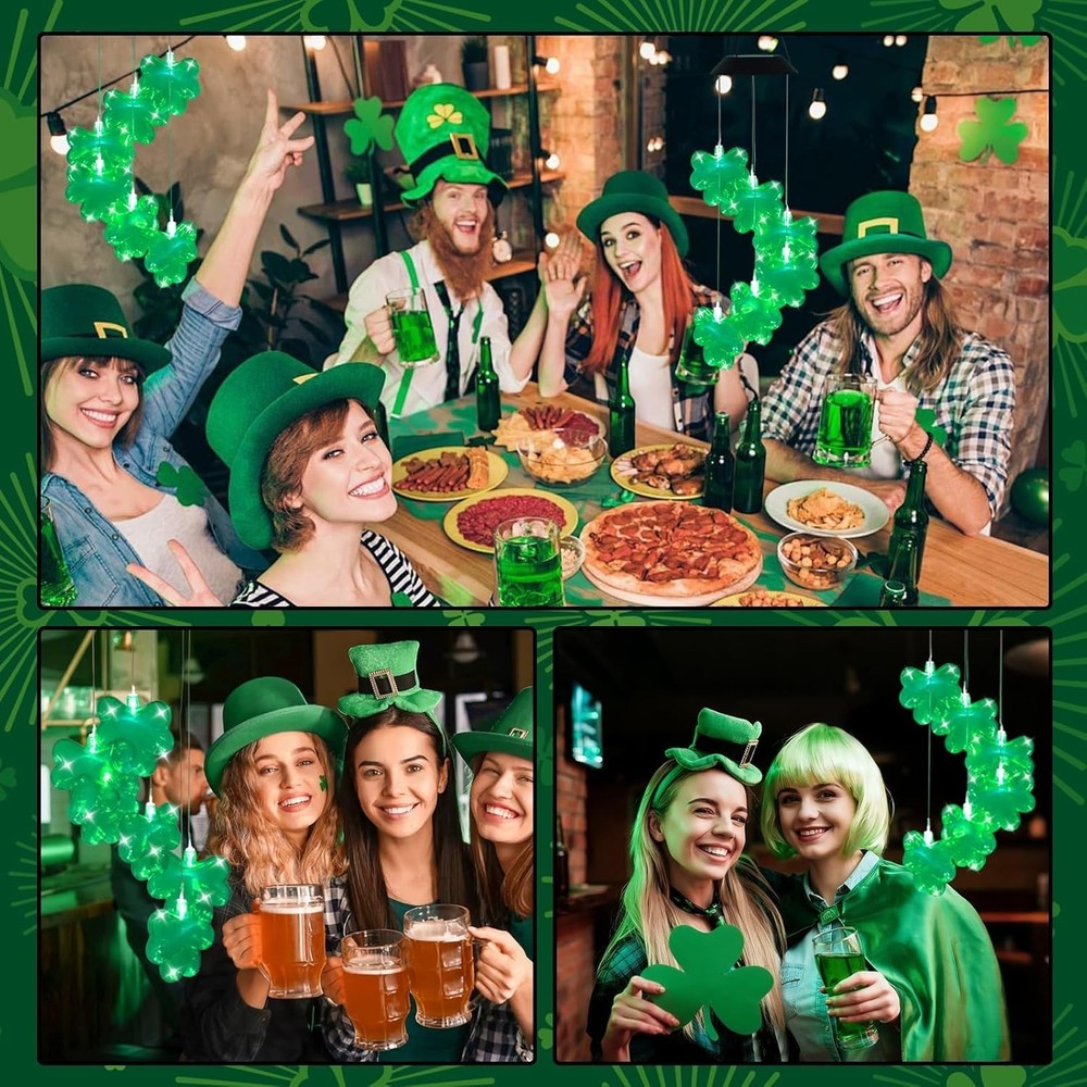 St. Patrick's Day Shamrock Solar Wind Chimes, St Patrick's Day Decorations