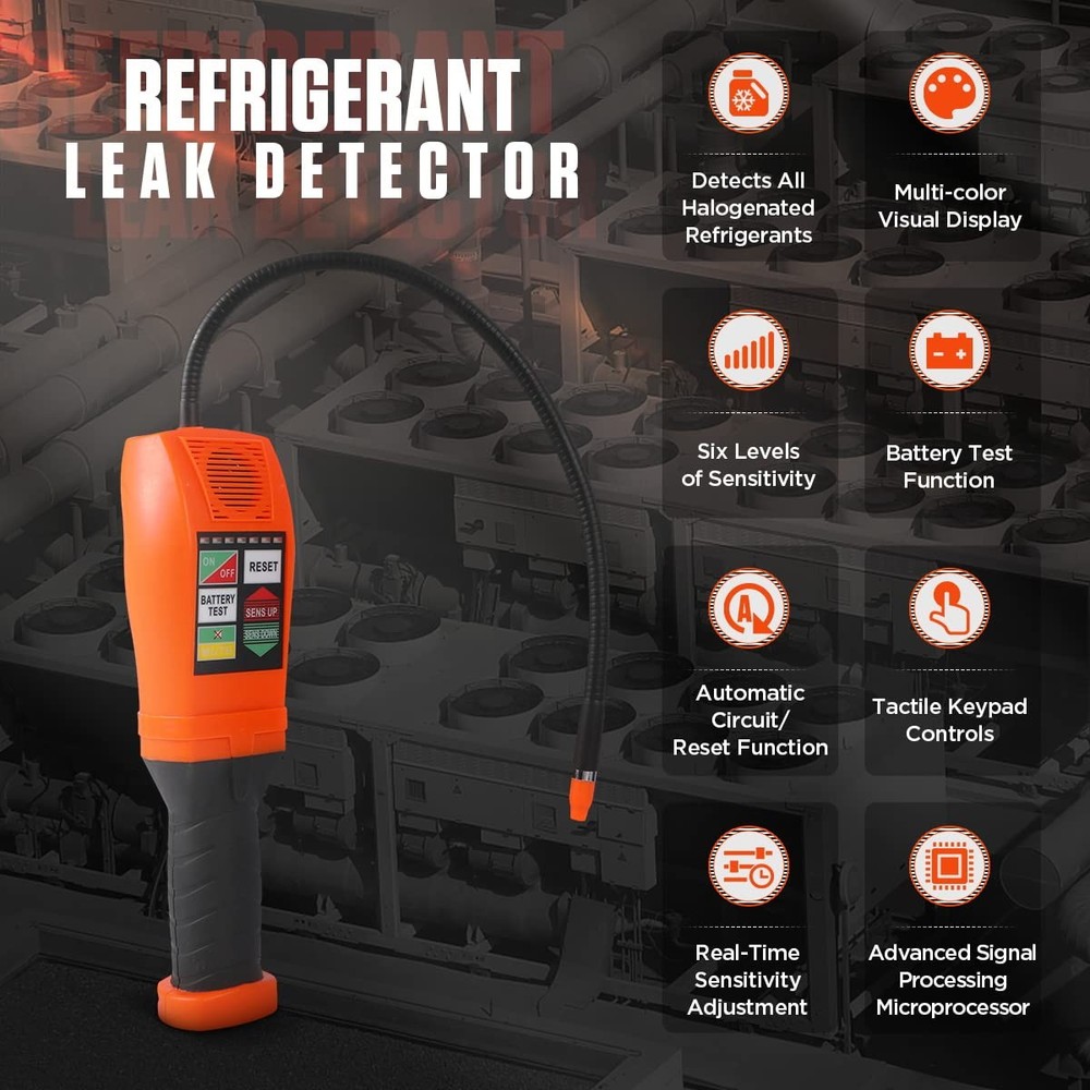CMTOOL Refrigerant Leak Detector Kit, Freon Detector, CFCs HCFCs orange