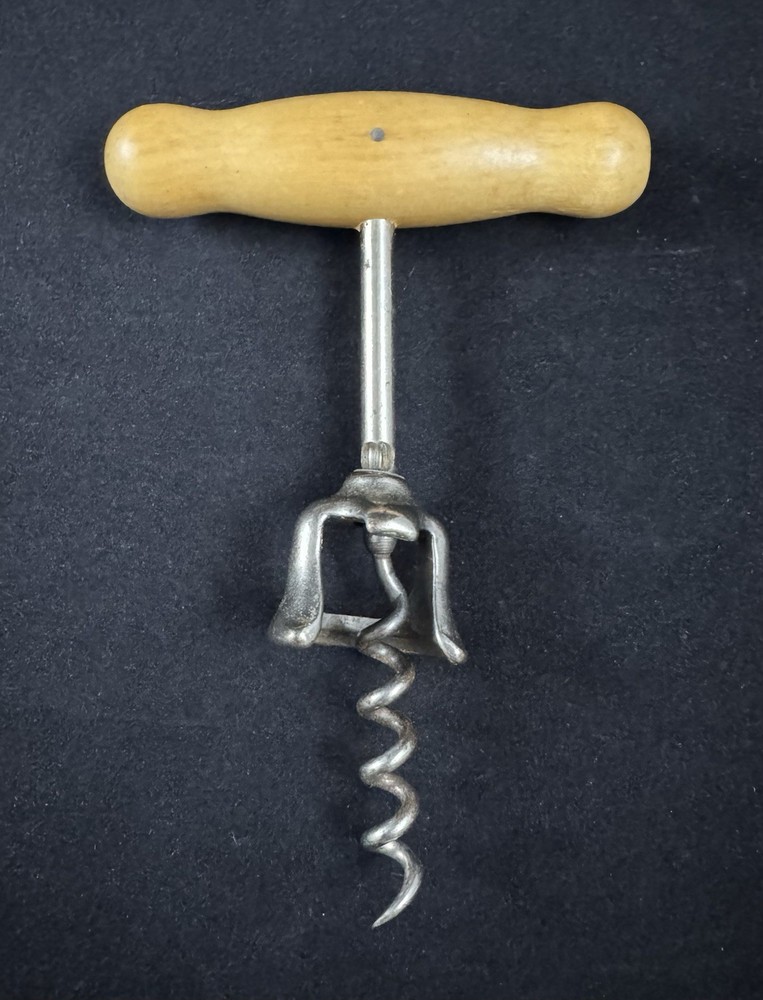 Vintage Wood Handle Metal Screwpull Wine Opener
