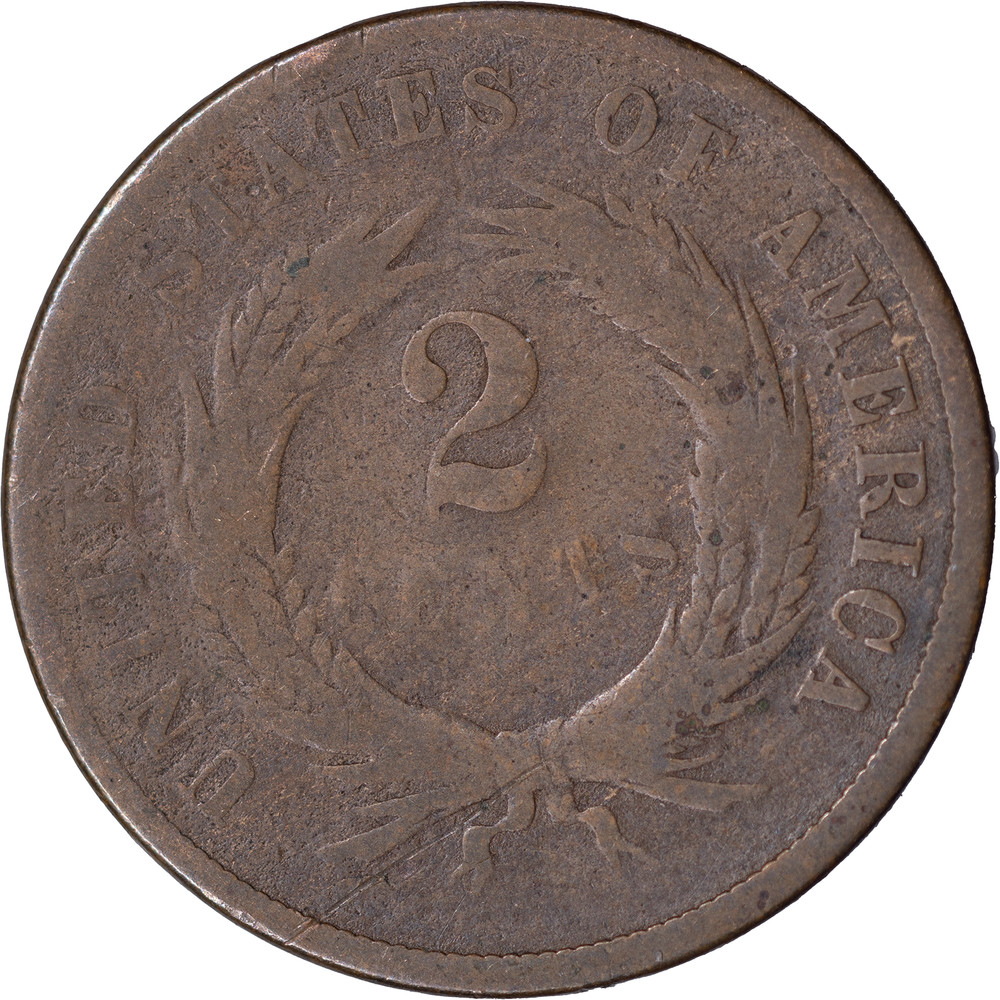 1869 2c Two Cent Piece ~ AG