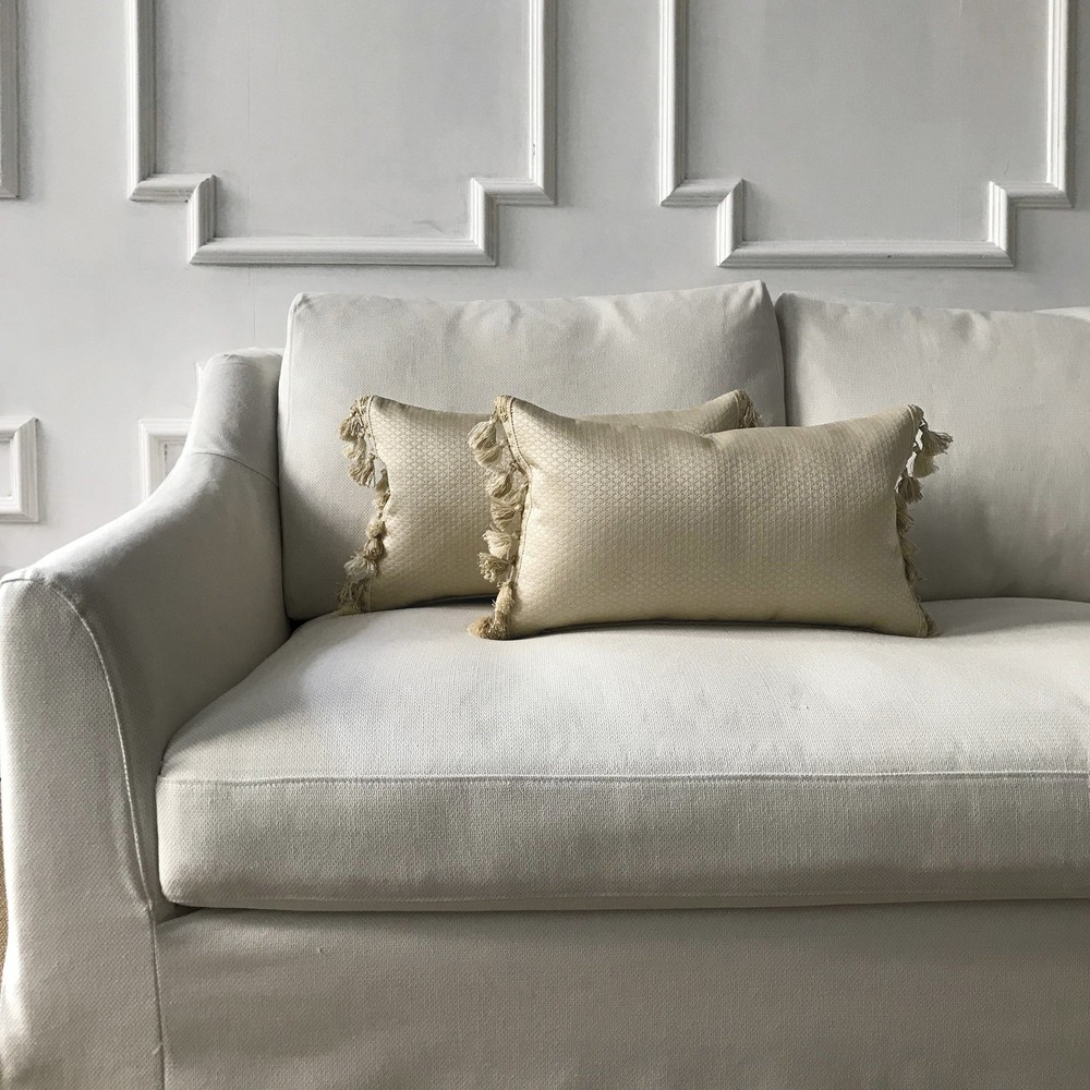 Metallic Taupe Textured Solid Lumbar Pillow Cover 13"x22"