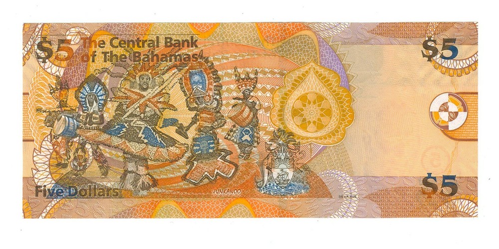 BAHAMAS 5 DOLLARS 2007 P72 UNC Banknote