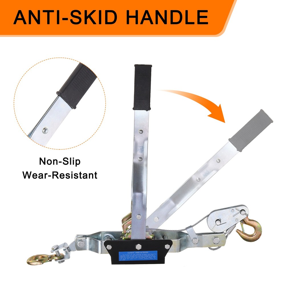 Come Along Winch,4 Ton Winch,Hand Cable Puller with 2 Hooks