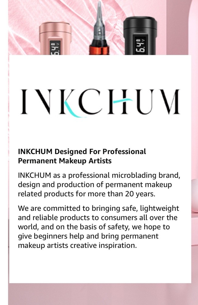 NEW Inkchum Thin Rotary Tattoo Machine Pen Starter Kit Bundle PMU (Black)