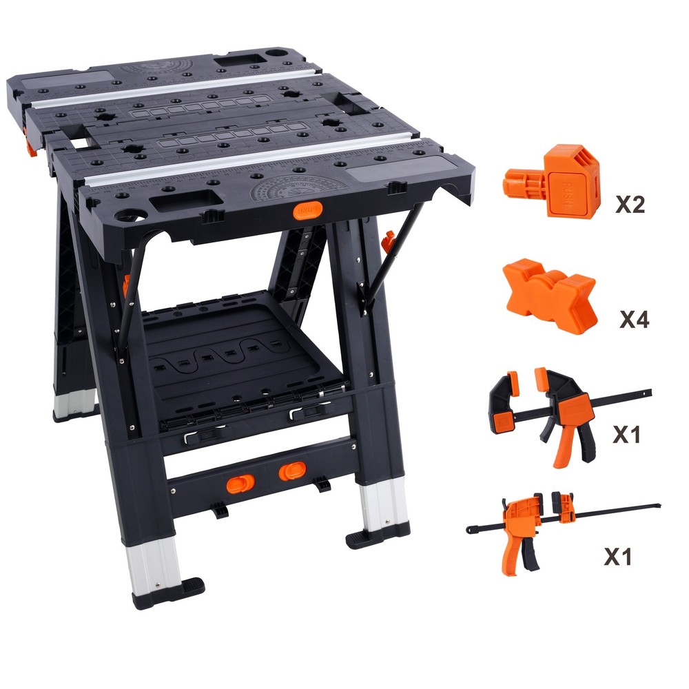 Portable Folding Work Table, 2-in-1 as Sawhorse & Workbench