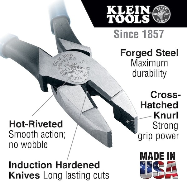 Klein Tools D20009neglw High-Visibility Side-Cutting Pliers High-Leverage