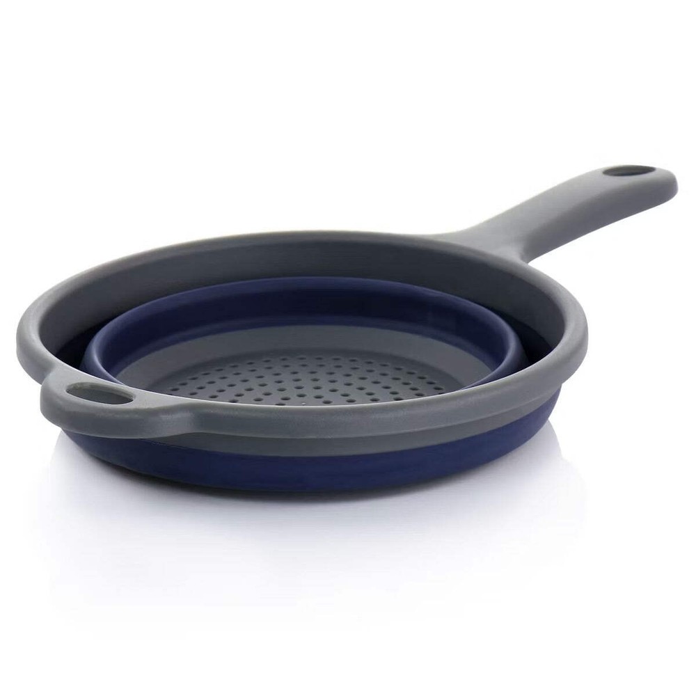 Oster Bluemarine Collapsible Navy Blue Colander w Handle
