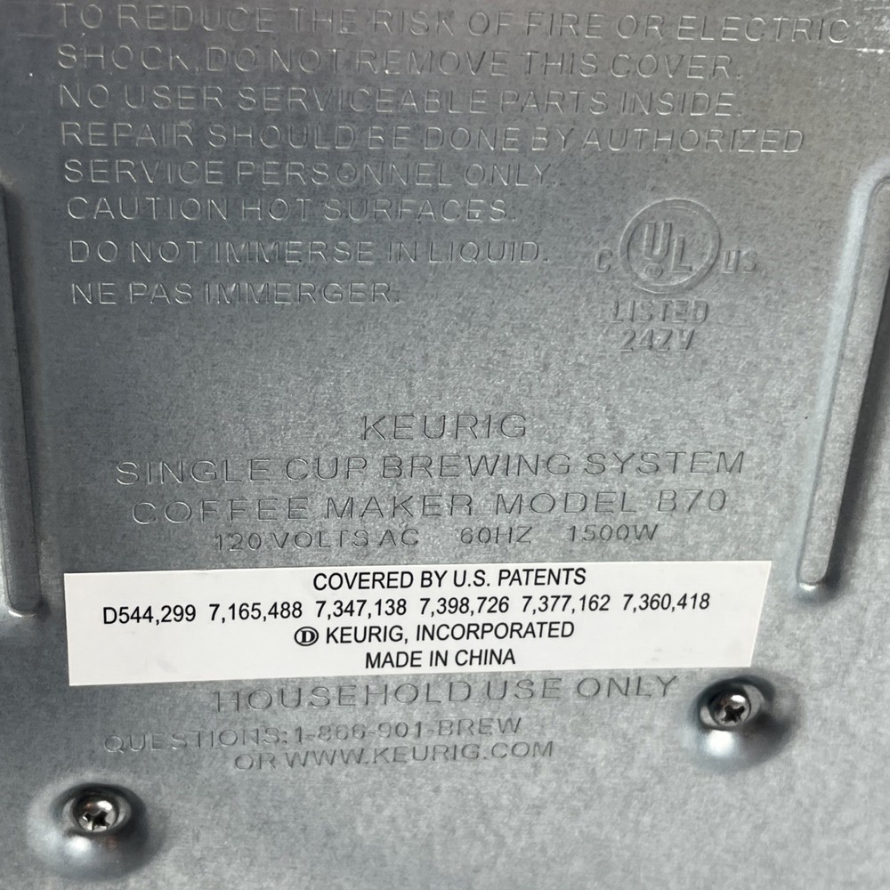 Keurig Coffee Maker Model B70-Tested Works