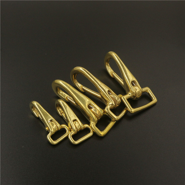 6pcs Solid brass hanging neck snap hook push button buckle pet rope clip