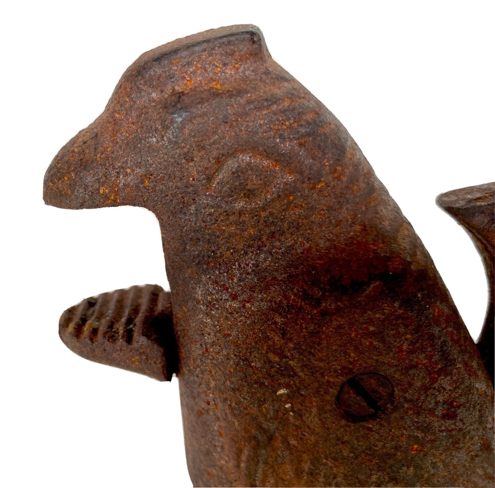 Antique Cast Iron Parrot/Bird Nutcracker 9-3/4" Long & 5-3/4" Tall