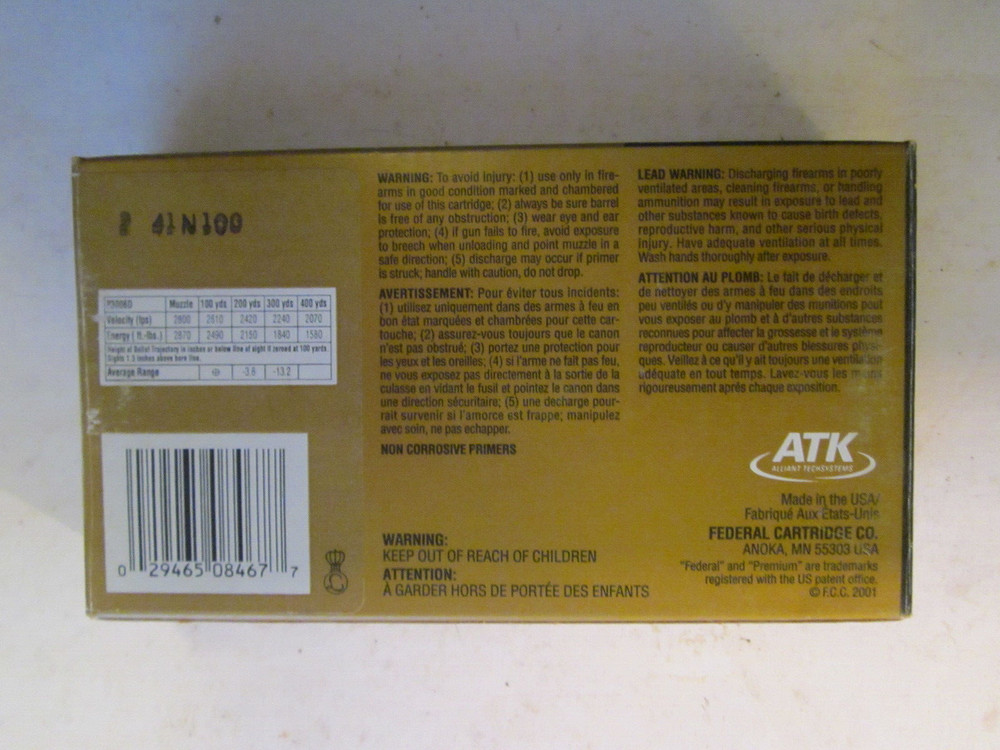 FEDERAL 30-06 EMPTY BOX