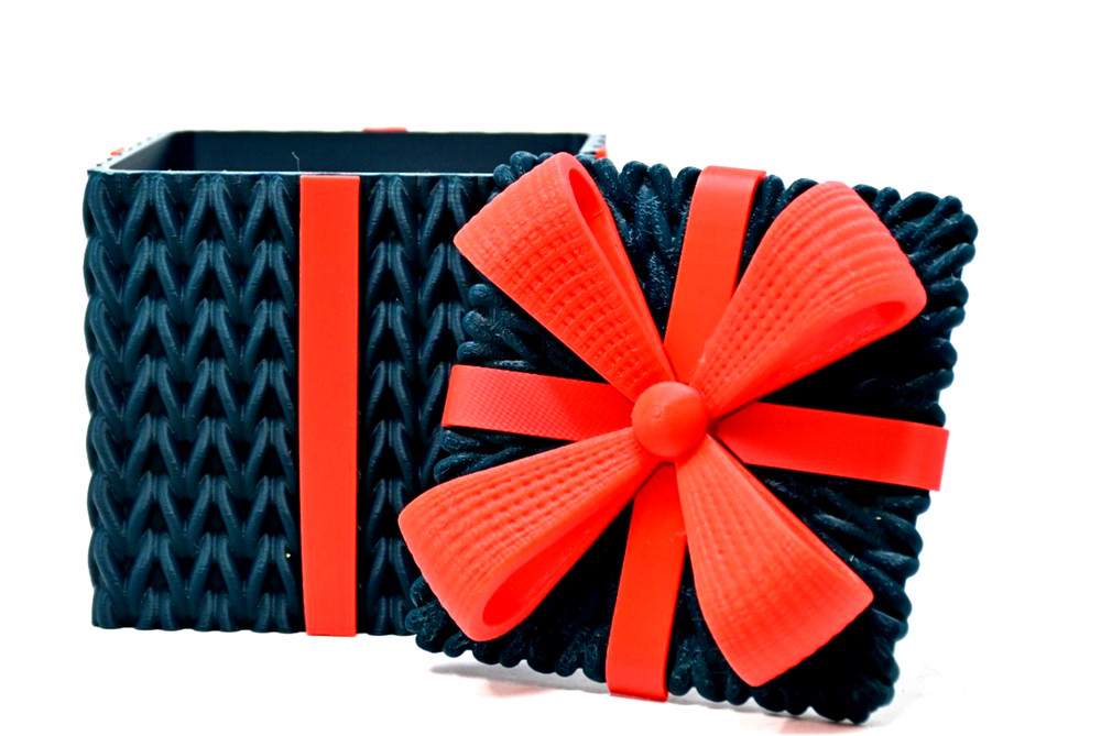 Christmas Gift Box Knitted Pattern - 3d Printed